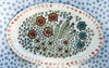 Dishes * 4 Inch Oval * Multi Flowers Pink Rim