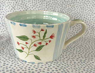 Pottery * Big Mug Cup * Pink Dotted Sprig