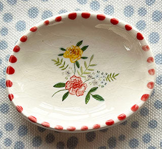 Pottery * Wee Dish * Rose Bunch