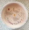 Nantucket * Small Pet Bowl * Turquoise Stripes