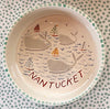 Nantucket * Small Pet Bowl * Turquoise Stripes