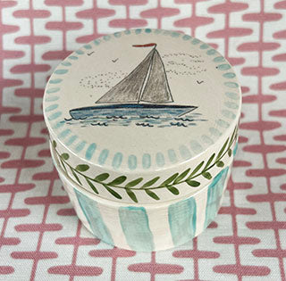 Boxes * Small Round Box * Sail Boat