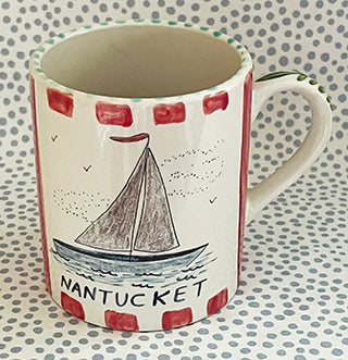 Nantucket * 12 oz Mug * Sailing With Red Stripes