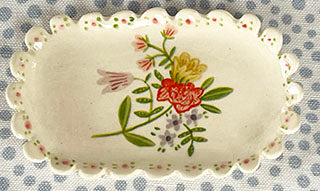 Pottery * 3 Inch Scallop * Yellow Rose