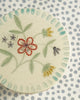 Pottery * Small Round Box * Embroidered Meadow