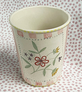 Pottery * 8 oz Cup * Sewing Flowers