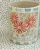 Nantucket * 12 oz Mug * Shasta Daisies With Turquoise Stripes