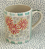 Nantucket * 12 oz Mug * Shasta Daisies With Turquoise Stripes