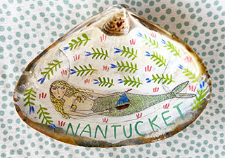 SALE! * Nantucket Shell * Mermaid With Sailboat