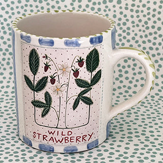 Pottery * Mugs * Wildflowers Of Nantucket * Wild Strawberry * 12 oz