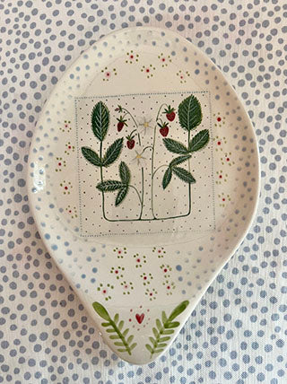 Pottery * Spoon Rest * Strawberry Fields