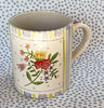 Pottery * 12 oz Mug * Rose Bunch With Multi Stripes