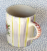 Pottery * 12 oz Mug * Rose Bunch With Multi Stripes