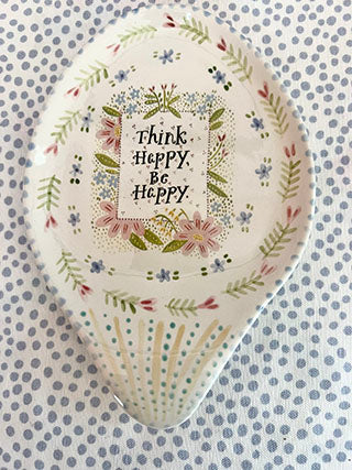 Pottery * Spoon Rest * Think Happy