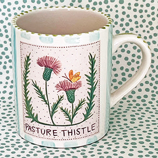 Pottery * Mugs * Wildflowers Of Nantucket * Pasture Thistle * 12 oz