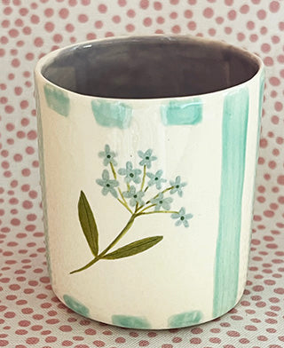 Pottery * Little Cup * Turquoise Sprig