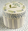 Pottery * Small Round Box * Turquoise Sprig