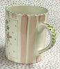 Pottery * 12 oz Mug * Big Bouquet With Pink Stripes