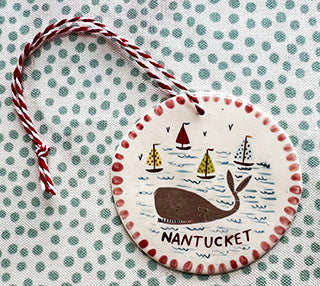 Nantucket * Ornament * Swimming Whale and The Rainbow Fleet * Red