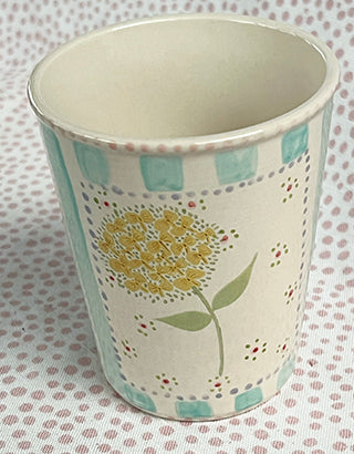 Pottery * 8 oz Cup * Yellow Hydrangea