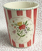 Pottery * 8 oz Cup * Rose Bunch With Red Stripes