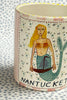 Nantucket * 12 oz Mug * Mermaid With Boat and Pink Stripes