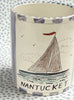 Nantucket * 12 oz Mug * Sailboat With Lavender Stripes