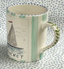 Nantucket * 12 oz Mug * Sailboat With Turquoise Stripes