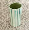 Pottery * Cylinder Vase * Turquoise Stripe