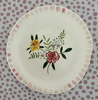 Pottery * Dishes * Round * Rose Bouquet