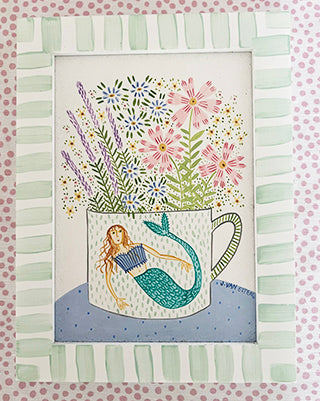 SALE! * Original Artwork * 5 x 7 * Mermaid Love