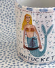 Pottery * 12 oz mug * Blonde Mermaid With Blue Stripes