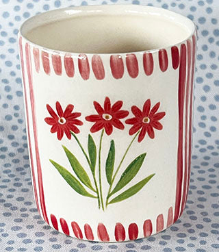 Pottery * Little Cup * Three Red Flowers