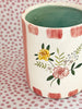 Pottery * Little Cup * Rose Bouquet Red