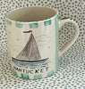 Nantucket * 12 oz Mug * Sailing With Turquoise Stripes