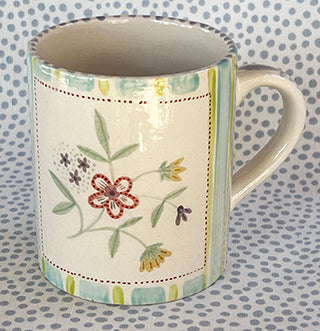 Pottery * 12 oz Mug * Sewing Flowers