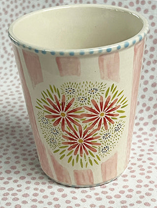 Pottery * 8 oz Cup * Pink Daisy