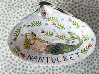 SALE! * Nantucket Shell * Paper Doll Mermaid