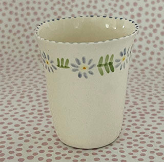 Pottery * Medium Vase * Small Ring Of Flowers