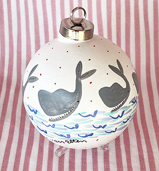 SALE! * Nantucket Ornament * Swimming Whales