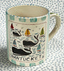 Nantucket * 12 oz Mug * Whales With Turquoise Stripes