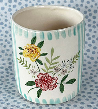 Pottery * Little Cup * Yellow Rose Turquoise