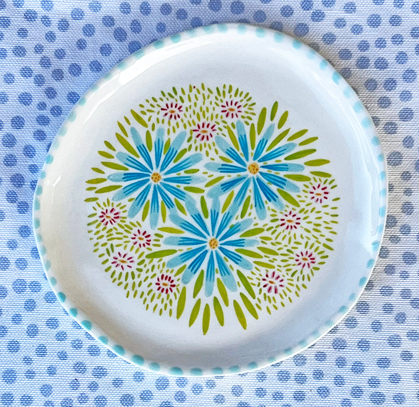 Pottery * Round Dish * Turquoise Shasta