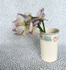 Vase * Cylinder * Pink Flowers Turquoise Vine